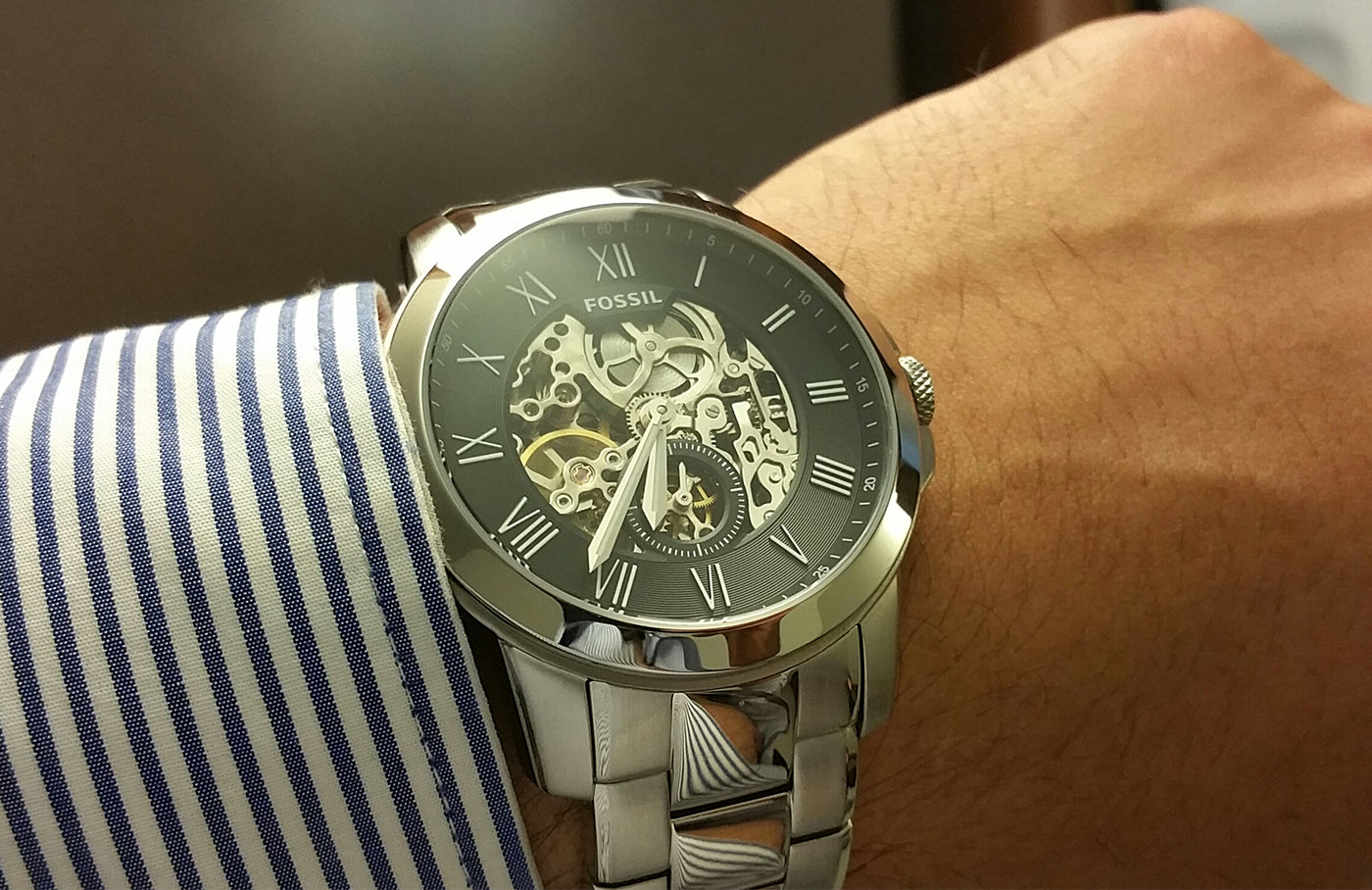 Fossil Grant Automatic Black Skeleton Dial ME3103 Men’s Watch