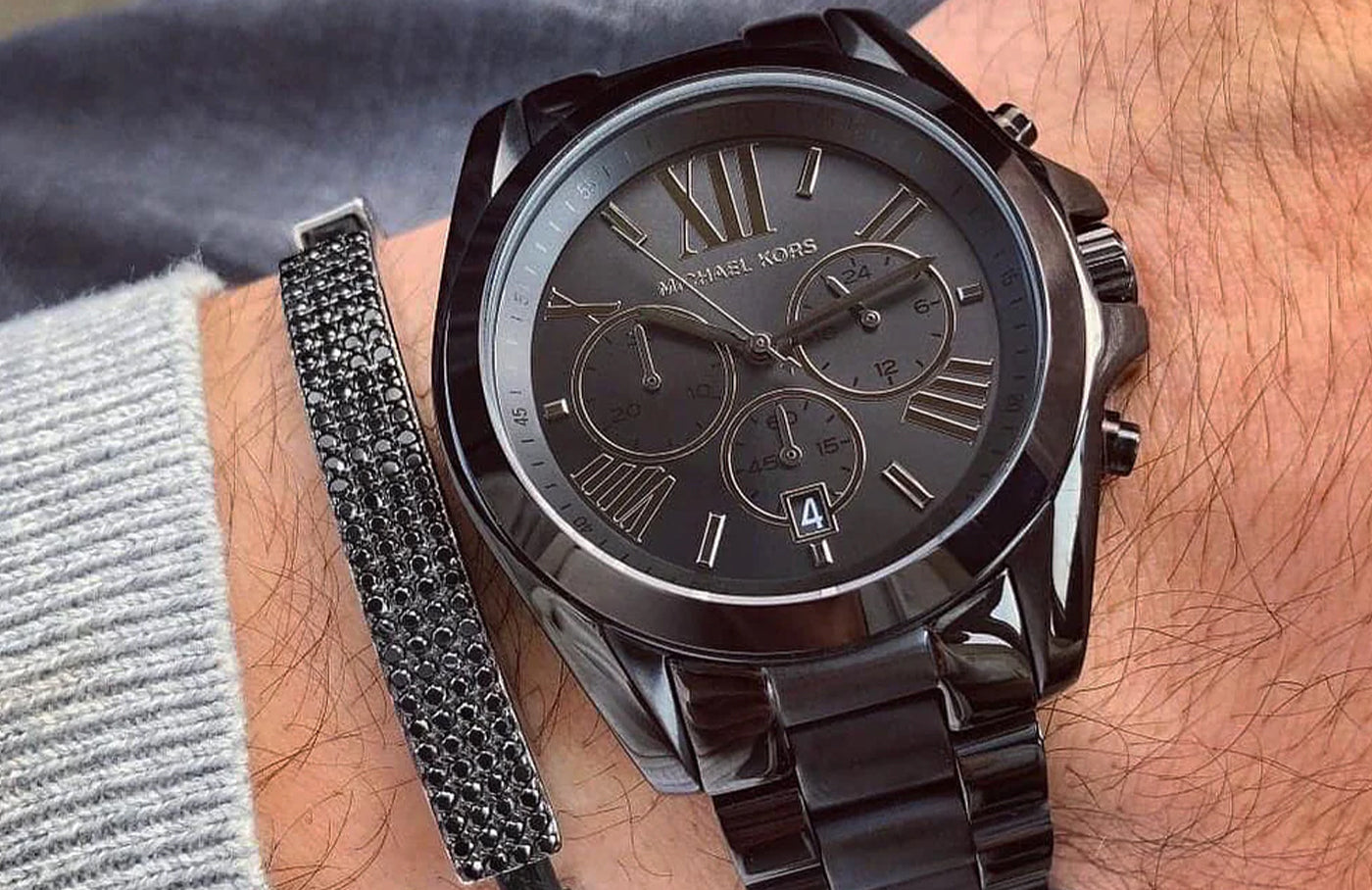 Michael Kors Bradshaw Chronograph Black Ion-plated MK5550 Unisex Watch