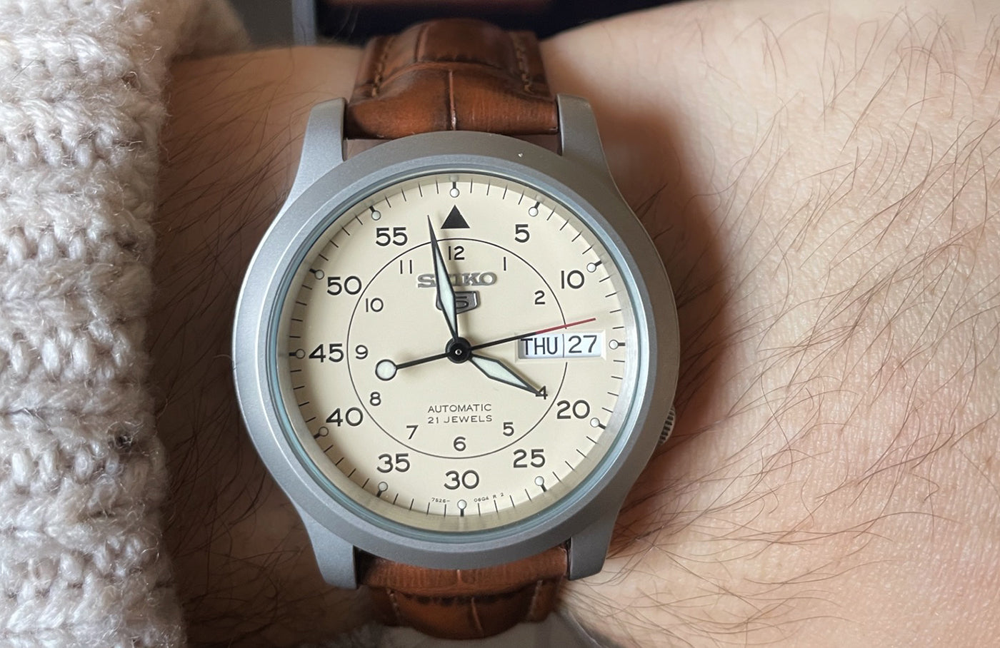 Seiko 5 Military SNK803K2-SS2 Automatic Brown Leather Strap Men’s Watch