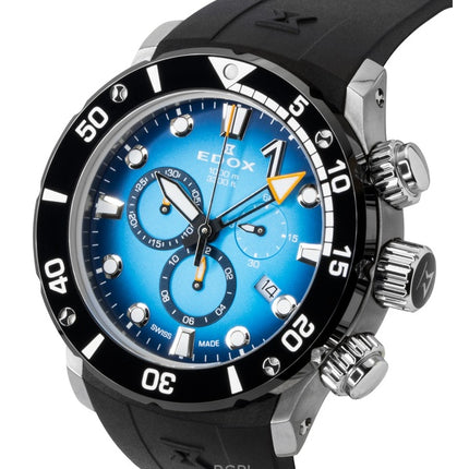 Edox CO-1 Chronograph Rubber Strap Blue Dial Quartz Diver's 10242-TIN-BUIDN 1000M Men's Watch