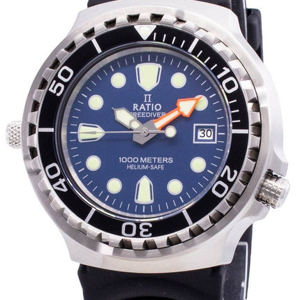 Ratio FreeDiver Helium Safe 1000M Sapphire Quartz 1038EF102V-BLU Men's Watch