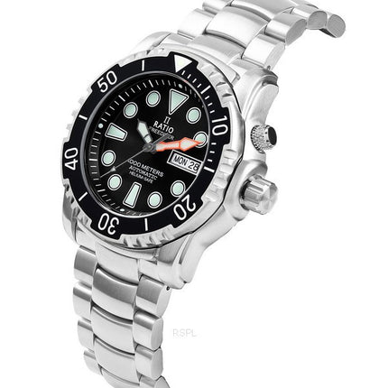 Ratio FreeDiver Helium-Safe 1000M Sapphire Automatic 1068HA96-34VA-BLK Men's Watch