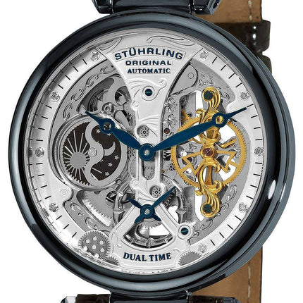 Stuhrling Original Emperor's Grand DT Automatic Dual Time 127A2.33X52 Men's Watch