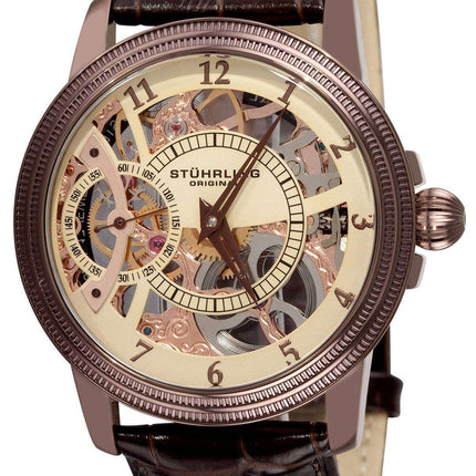 Stuhrling Original Brumalia Mechanical Watch Champagne Dial 228.3365K77 Men's Watch