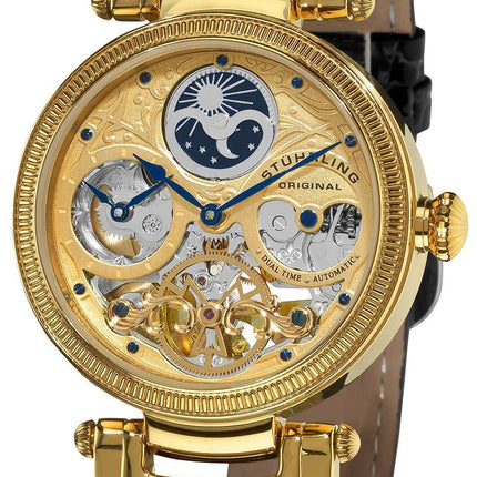 Stuhrling Original Magistrate Automatic Dual Time Skeleton Dial 353A.333531 Men's Watch