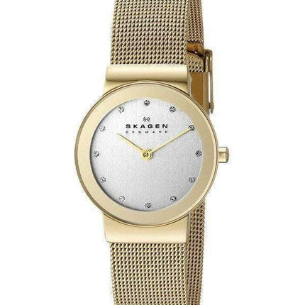 Skagen Freja Gold Tone Mesh Bracelet Crystallized 358SGGD Women's Watch