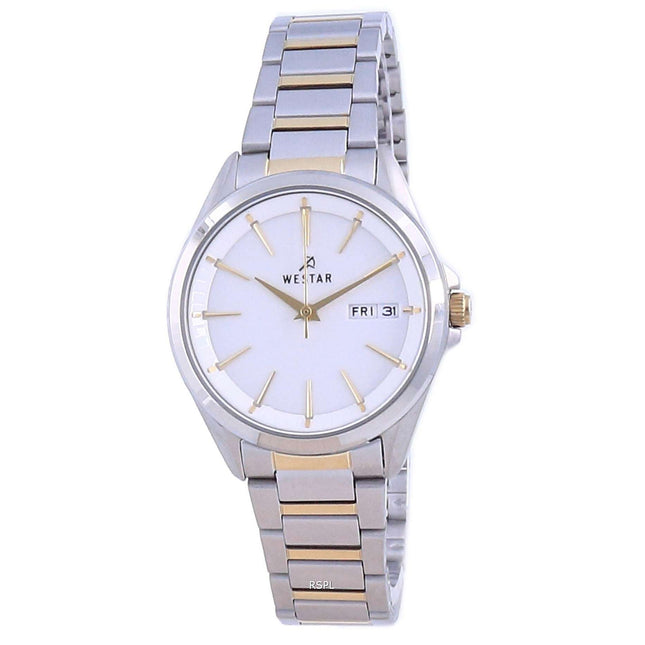 Westar White Dial Two Tone Stainless Steel Quartz 40212 CBN 101 Women's Watch