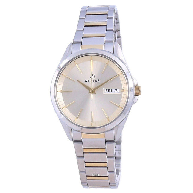 Westar Champagne Dial Two Tone Stainless Steel Quartz 40212 CBN 102 Women's Watch