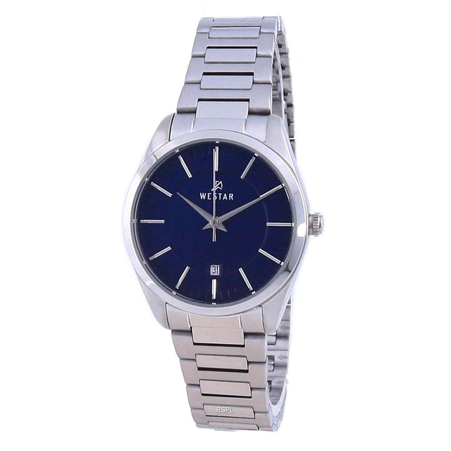 Westar Blue Dial Stainless Steel Quartz 40213 STN 104 Women's Watch