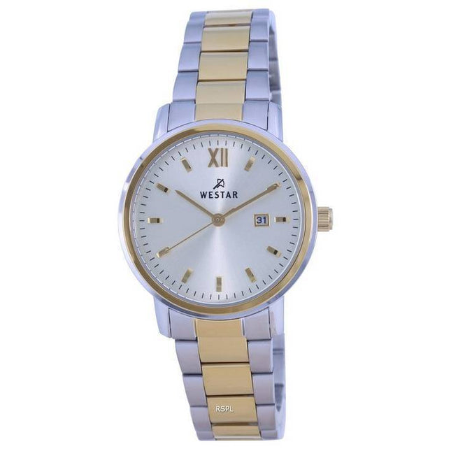 Westar Silver Dial Two Tone Stainless Steel Quartz 40245 CBN 102 Womens Watch