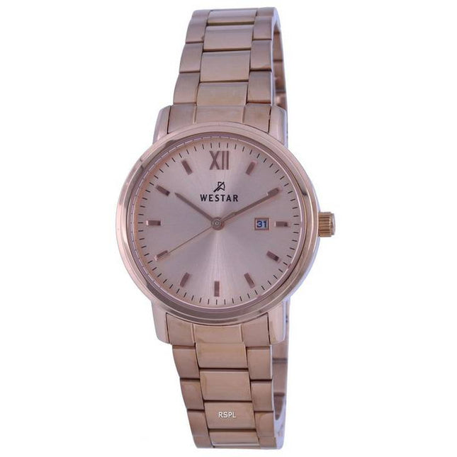 Westar Rose Gold Tone Stainless Steel Quartz 40245 PPN 609 Womens Watch