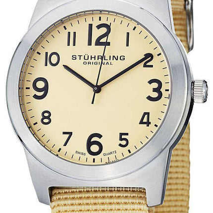 Stuhrling Original Contrail Swiss Quartz Champagne Dial 409.SET.01 Men's Watch