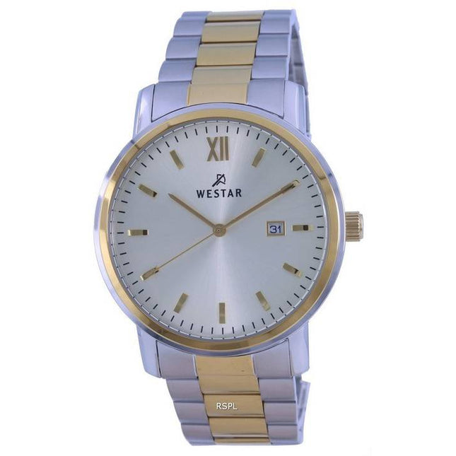 Westar Silver Dial Two Tone Stainless Steel Quartz 50245 CBN 102 Mens Watch