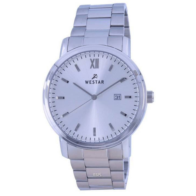 Westar Blue Dial Leather Strap Quartz 50244 STN 104 Mens Watch