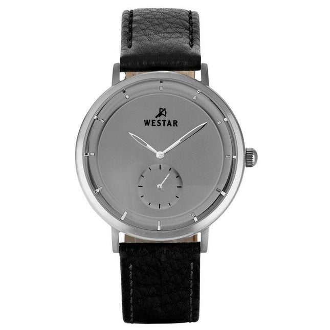 Westar Profile Leather Strap Grey Dial Quartz 50246STN106 Mens Watch
