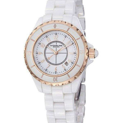 Stuhrling Original White Ceramic Quartz 530.114EW3 Women's Watch
