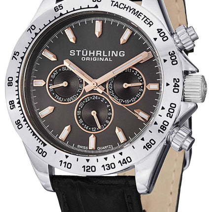 Stuhrling Original Triumph Classic Swiss Quartz Multifunction Grey Dial 564L.01 Men's Watch