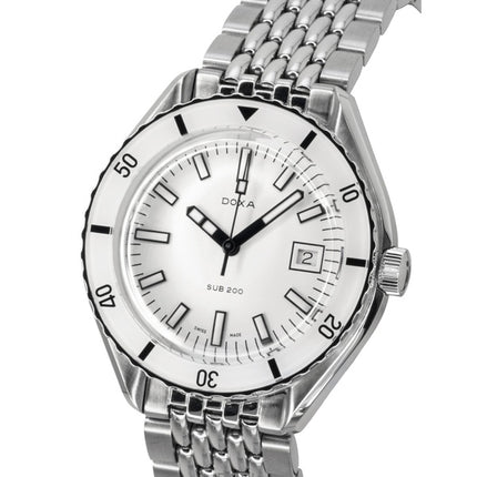 Doxa SUB 200 Whitepearl Stainless Steel White Dial Automatic Diver's 799.10.011.10 200M Men's Watch