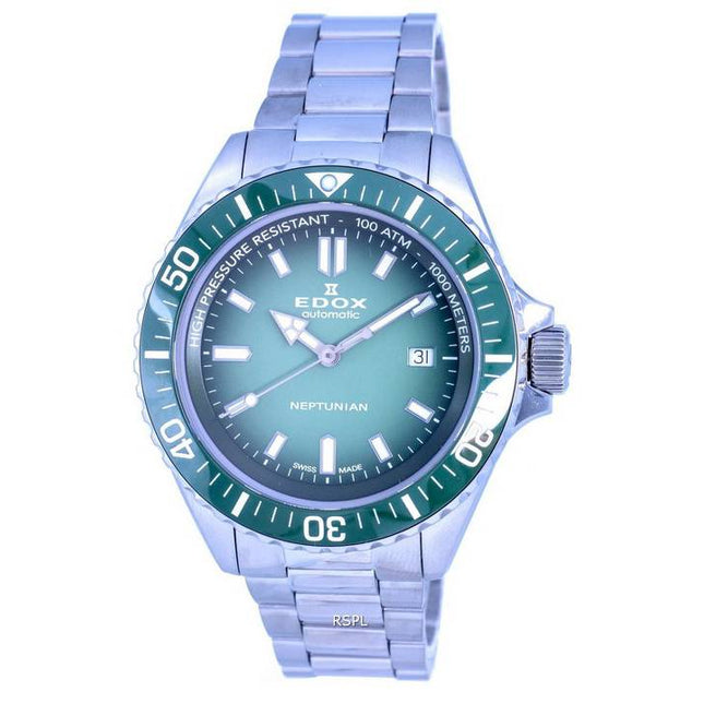 Edox SkyDiver Divers Stainless Steel Green Dial Automatic 801203VMVDN1 80120  3VM VDN1 1000M Mens Watch