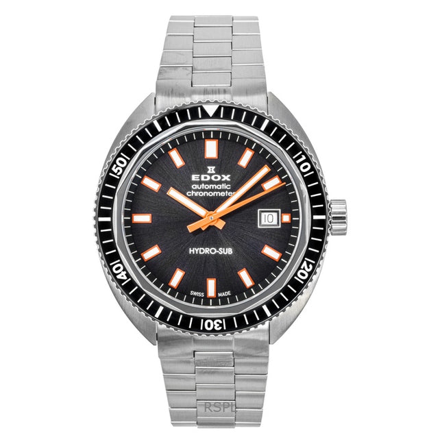 Edox Hydro-Sub Stainless Steel Grey Dial Automatic Diver's 801283NMGINO 300M Men's Watch