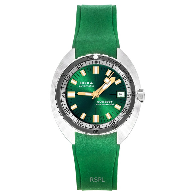 Doxa SUB 200T Sea Emerald Rubber Strap Green Dial Automatic Diver's 804.10.131S.26 200M Men's Watch With Extra Strap