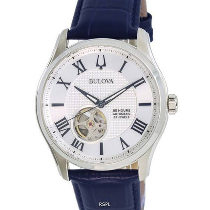 Bulova Wilton Silver Open Heart Dial Automatic 96A206 100M Mens Watch