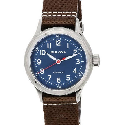Bulova Classic HACK Military A11 Nylon Strap Blue Dial Automatic 96A282 Unisex Watch