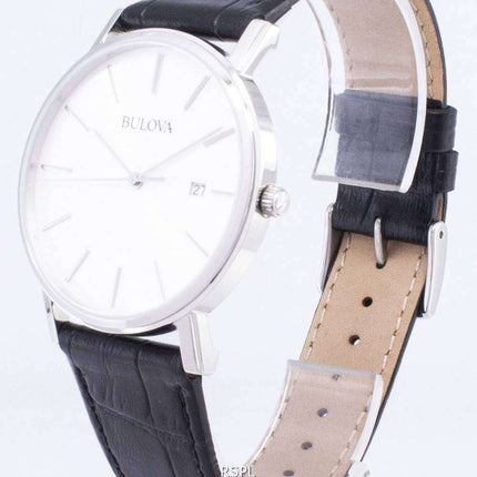 Bulova Black Leather 96B104 Men's Watch