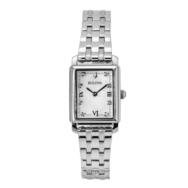 Bulova Sutton Classic Diamond Stainless Steel Mother Of Pearl Dial Quartz 96P244 Women's Watch