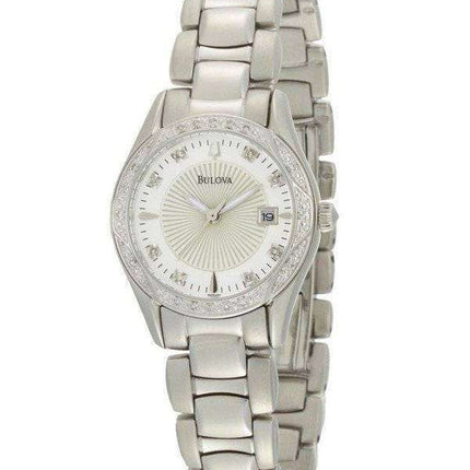 Bulova Diamond Case Mother-Of-Pearl Dial 96R133 Womens Watch