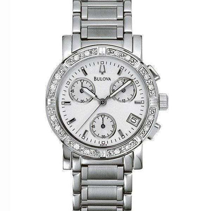 Bulova Diamond Chronograph 96R19 Womens Watch