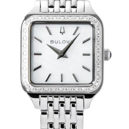 Bulova Sutton Stainless Steel Diamond Accents White Dial Quartz 96R256 Women's Watch