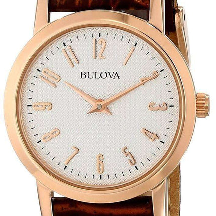 Bulova Quartz Brown Leather Strap 97L121 Women's Watch