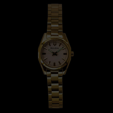 Bulova Surveyor Gold Tone Stainless Steel White Dial Quartz 97L190 Women's Watch