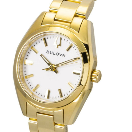 Bulova Surveyor Gold Tone Stainless Steel White Dial Quartz 97L190 Women's Watch