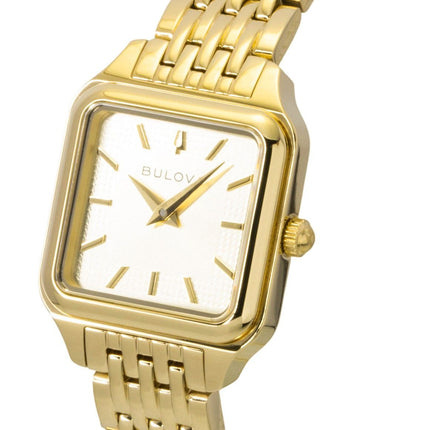Bulova Sutton Square Gold Tone Stainless Steel Gold Dial Quartz 97L191 Women's Watch