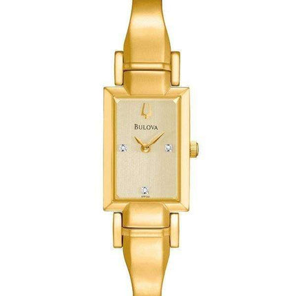 Bulova Diamond Gold Tone Bracelet 97P104 Women's Watch