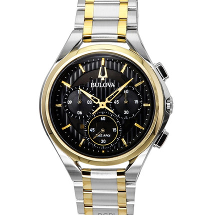 Bulova Curv Chronograph Two Tone Stainless Steel Black Dial Quartz 98A301 Men's Watch