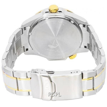 Bulova Marine Star Two Tone Bracelet Blue Dial Quartz 98B384 100M Men's Watch