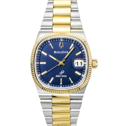Bulova Super Seville Two Tone Stainless Steel Blue Dial Quartz 98B462 Men's Watch