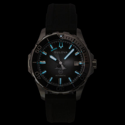 Bulova Marine Star Rubber Strap Black Dial Automatic Diver's 98B465 200M Men's Watch