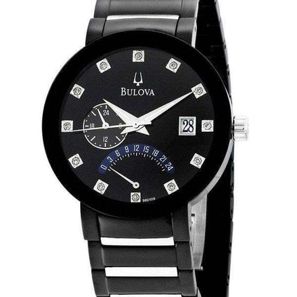 Bulova Diamond Accented Black Dial Bracelet 98D109