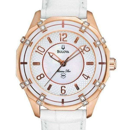 Bulova Womens Diamond Marine Star Leather strap 98R150