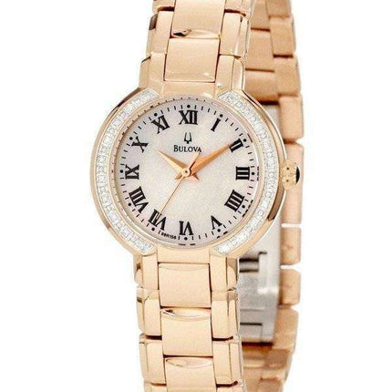 Bulova Womens Classic Round Diamond Accented 98R156