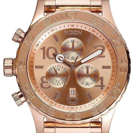 Nixon Quartz Chronograph Rose Gold-Plated 200M A037-897-00 Men's Watch