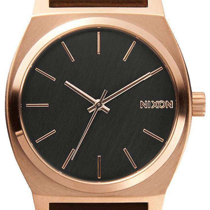 Nixon Time Teller Rose Gold Brown Leather A045-2001-00 Men's Watch