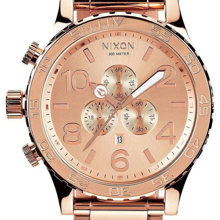 Nixon Quartz Chronograph All Rose Gold 300M A083-897-00 Men's Watch