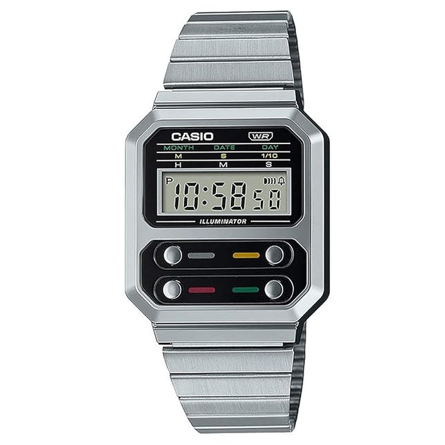 Casio Vintage Digital Stainless Steel A100WE-1A A100WE-1 Mens Watch