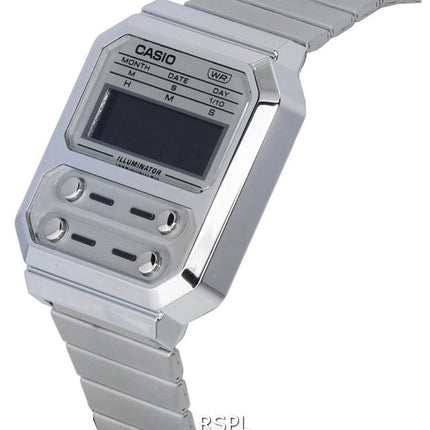 Casio Vintage Digital Stainless Steel Quartz A100WE-7B A100WE-7B Unisex Watch