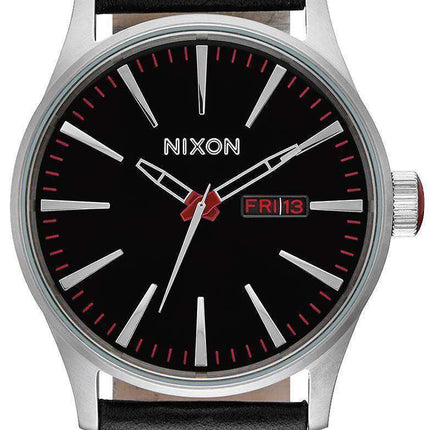 Nixon Quartz Sentry Black Leather A105-000-00 Men's Watch